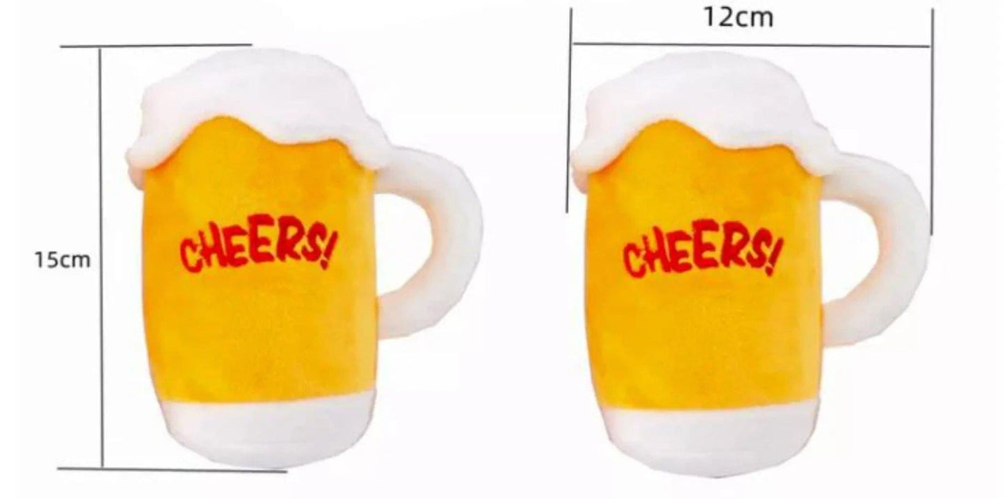 Beer Bottle, Cheers Cup Plush Toy - Puppy Artisan