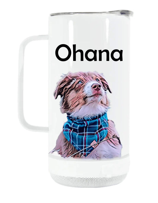 Bluetooth Speaker Custom Pet Portrait 14oz Coffee Mug - Puppy Artisan