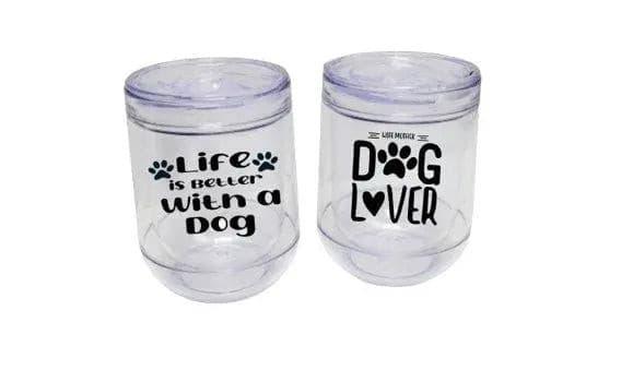 Custom Clear 12oz Wine Tumbler - Puppy Artisan