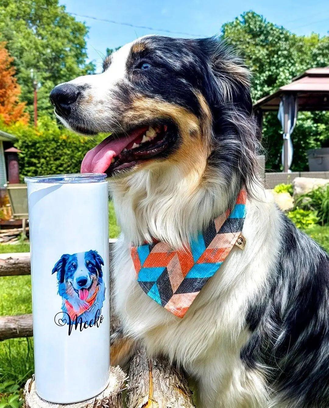 Custom Pet Portrait 20oz Stainless Steel Tumbler - Puppy Artisan