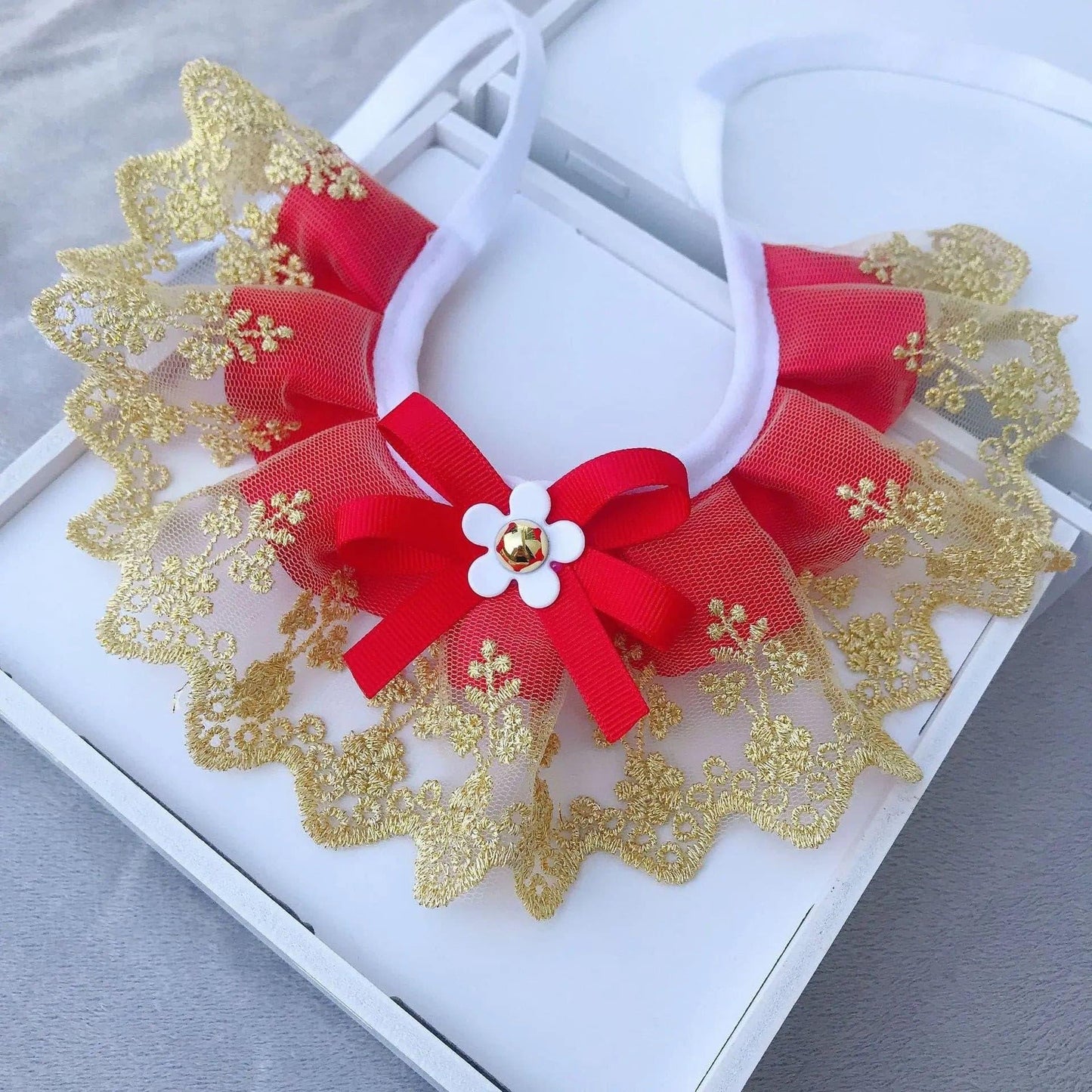 Flower Pet Collar Lace - Puppy Artisan