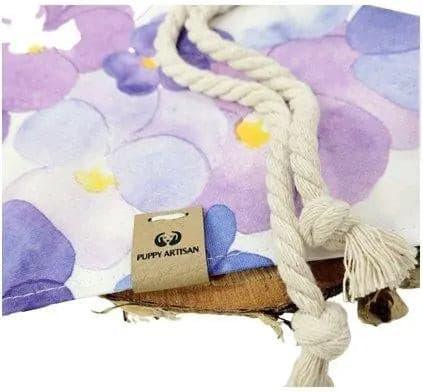 Purple Watercolor Flowers Bandana - Puppy Artisan