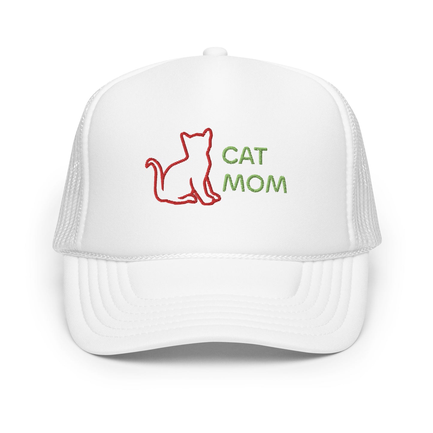 Embroidered Cat Mom Foam Trucker Hat | Puppy Artisan
