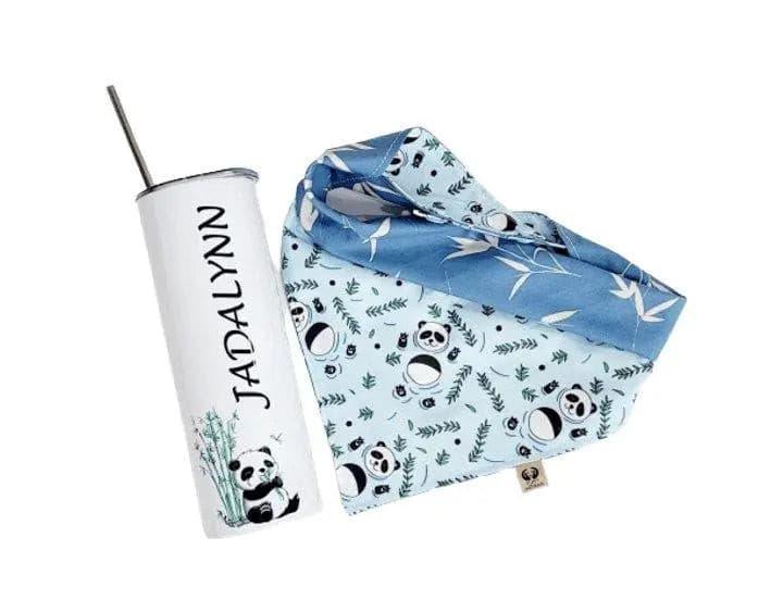 Bamboo Panda Bandana & Panda 20oz Stainless Steel Tumbler - Puppy Artisan