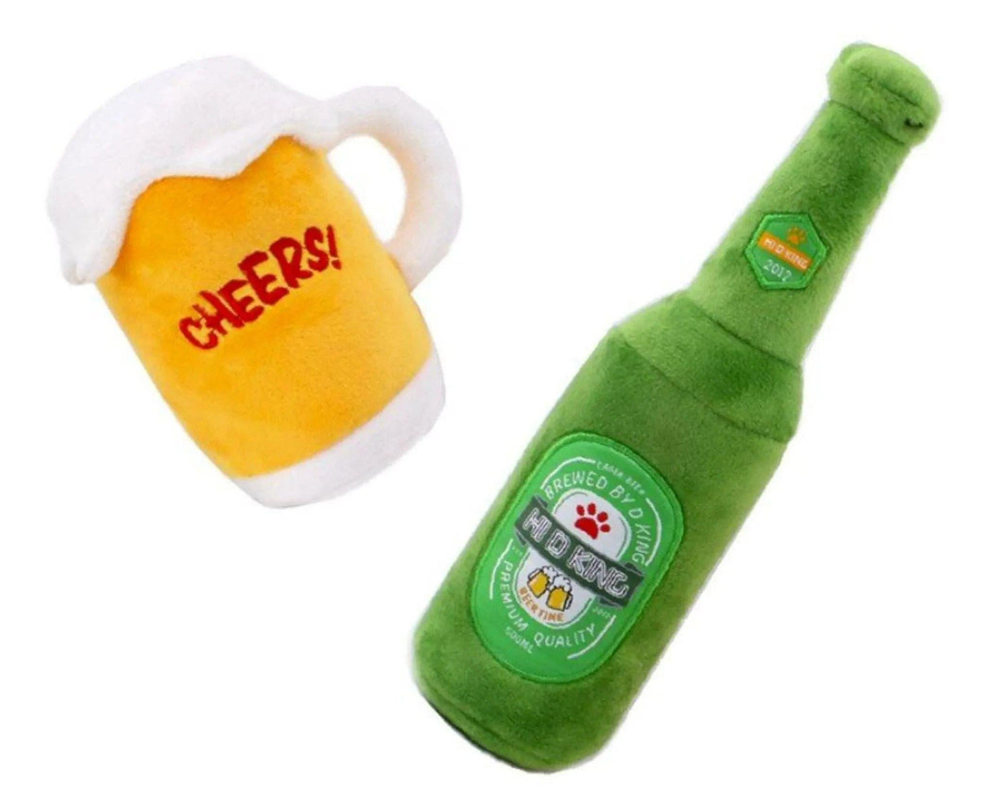 Beer Bottle, Cheers Cup Plush Toy - Puppy Artisan