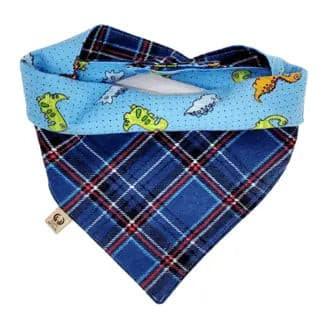 Blue Plaid Flannel Bandana - Puppy Artisan