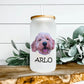 Colorful Custom Pet Portrait 16oz Frosted Libbey Glass Can - Puppy Artisan