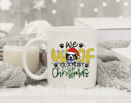 Custom Christmas Pet Portrait 11oz Coffee Mug - Puppy Artisan