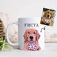 Custom Pet Portrait 11oz Coffee Mug - Puppy Artisan