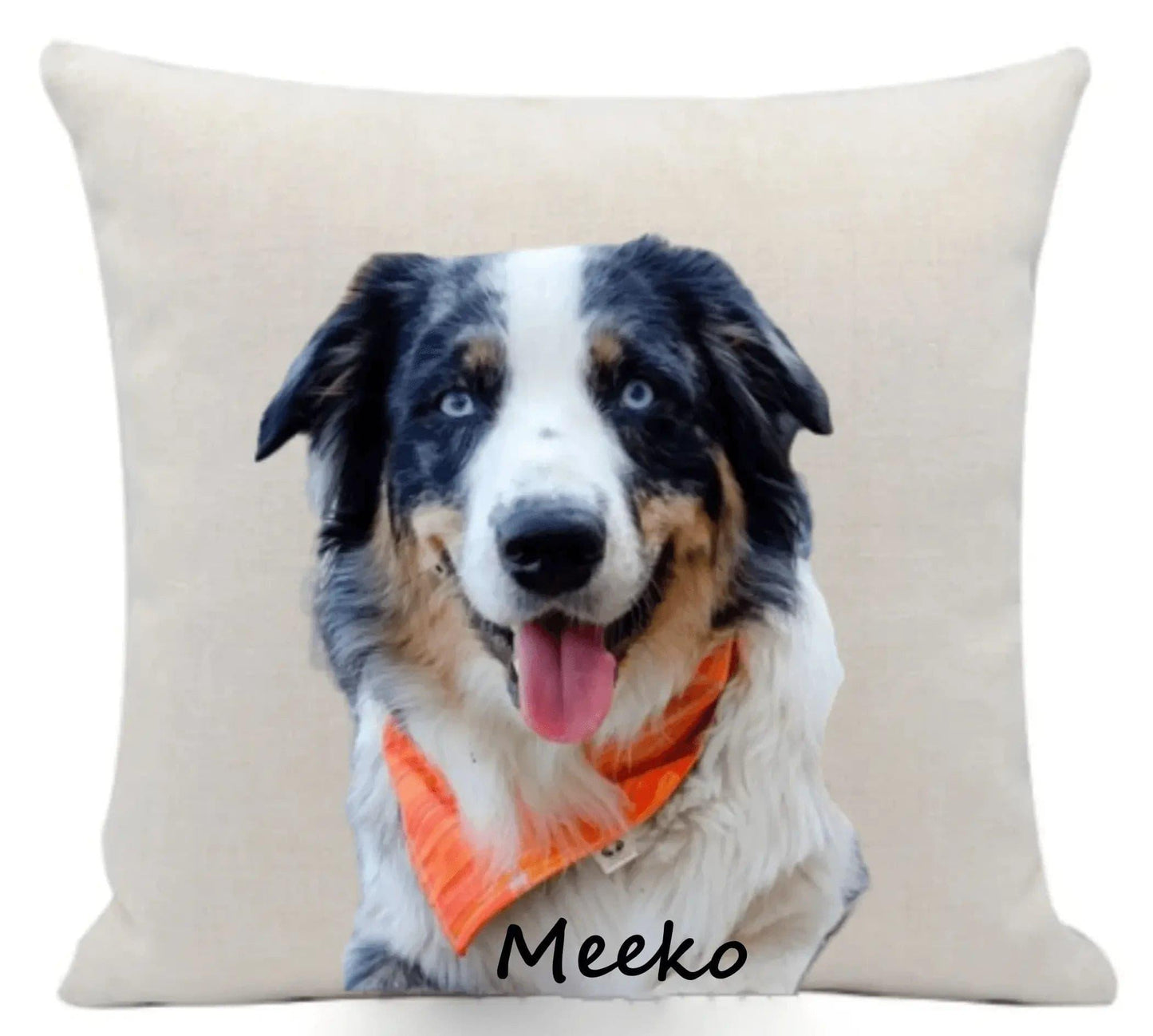 Custom Pet Portrait Linen Cushion Cover - Puppy Artisan