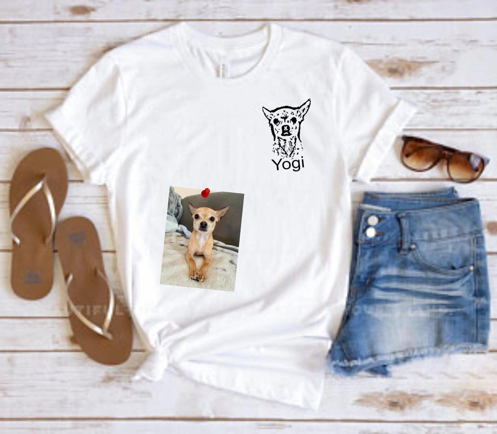 Custom Pet Portrait Short Sleeve Unisex T-Shirt - Puppy Artisan