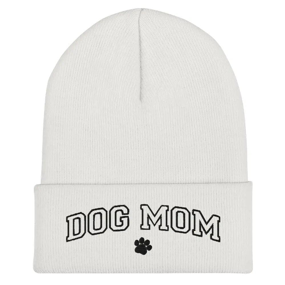 Embroidered Dog Mom Cuffed Beanie - Puppy Artisan