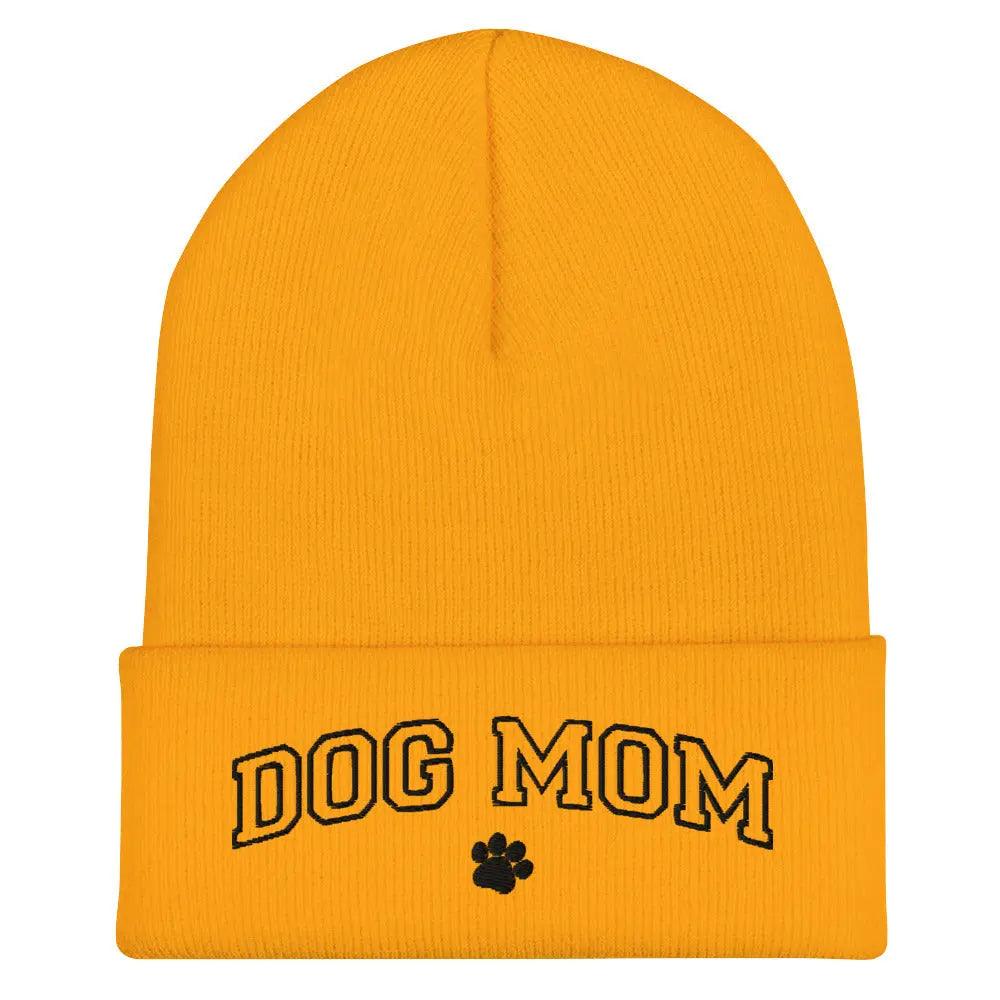 Embroidered Dog Mom Cuffed Beanie - Puppy Artisan