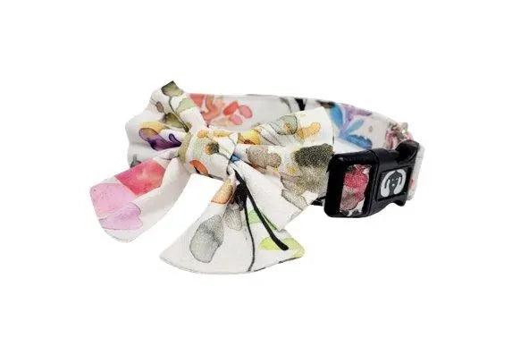 Flower Dog Collar, Sailor Bow Dog Collar - Puppy Artisan