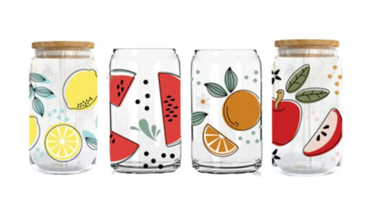 Fruity 16oz Libbey Glass Can - Puppy Artisan