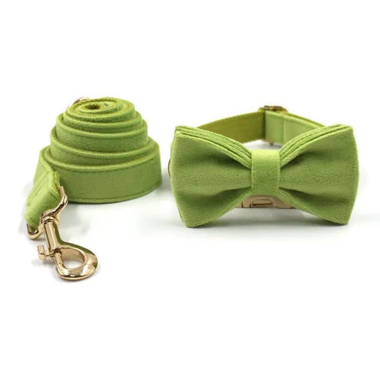 Matcha Green Collar Leash Bowtie Set - Puppy Artisan