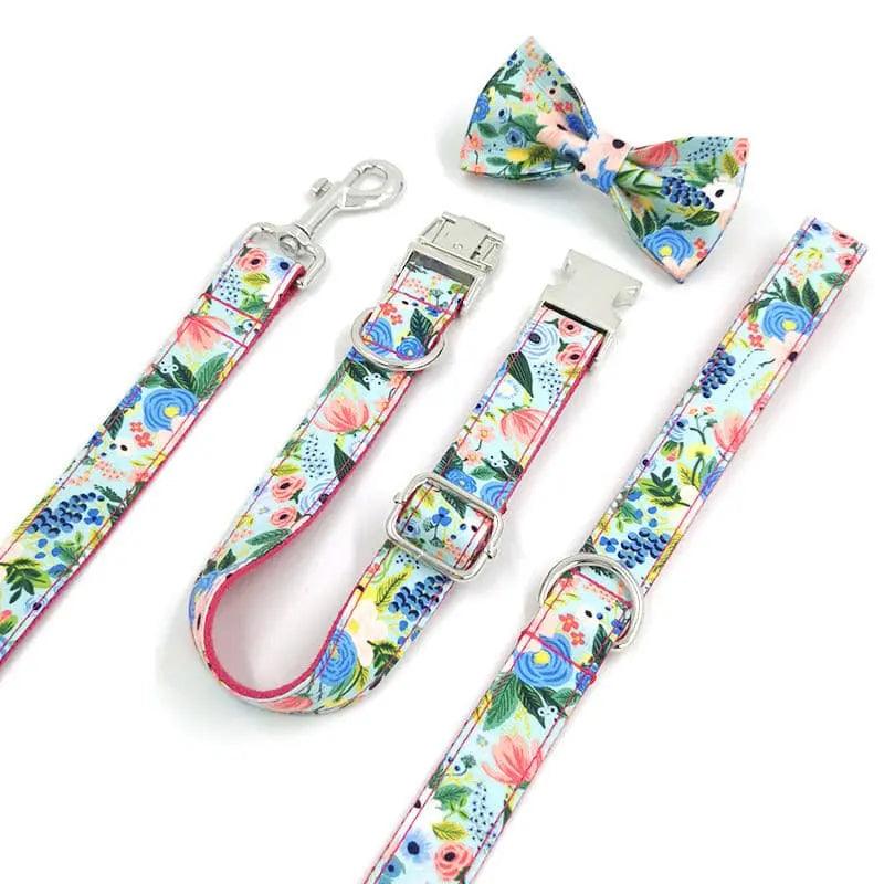 Mid Spring Garden Collar Leash Bowtie Set - Puppy Artisan