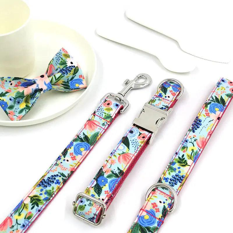 Mid Spring Garden Collar Leash Bowtie Set - Puppy Artisan