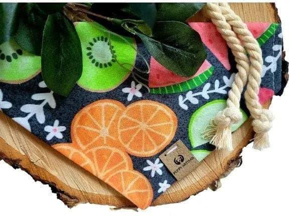 Rainbow Fruit Platter Deep Galaxy Bandana - Puppy Artisan