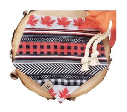 Red Maple Leaves Flannel Bandana - Puppy Artisan